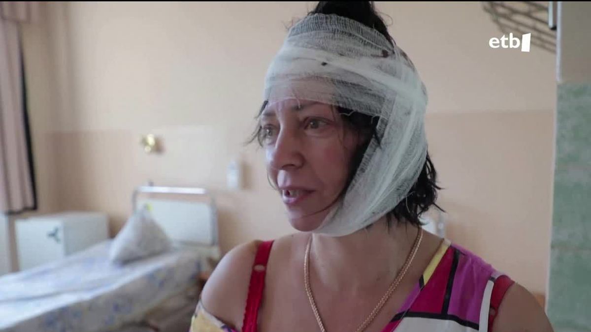 Una mujer herida en Chernígov