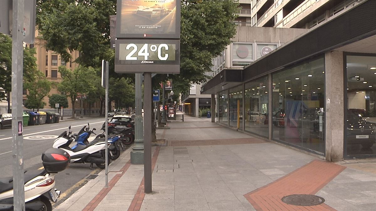 Bilbao, esta mañana. Imagen obtenida de un vídeo de EITB Media.