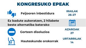Gabonen ostean errepikatuko lituzkete hauteskunde orokorrak, inbestidura saiakerek porrot egingo balute