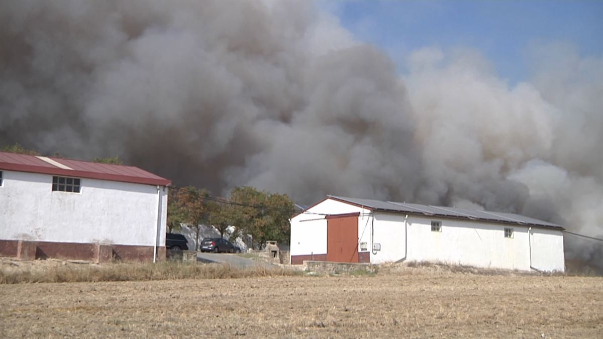 Incendio en Artajona.