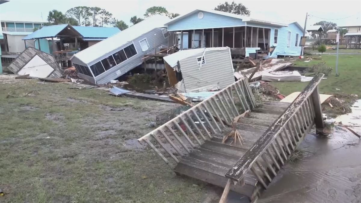 Casas destruidas en Florida. Imagen obtenida de un vídeo de Agencias.