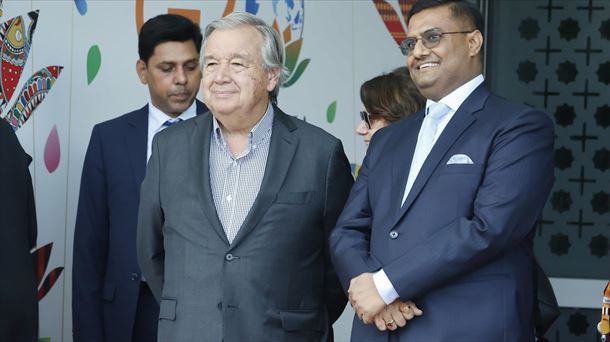 António Guterres, secretario general de la ONU, a su llegada a Nueva Delhi. Foto: EFE