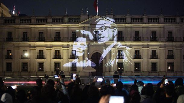 Salvador Allenderen irudia La Moneda Jauregian. Argazkia: Efe