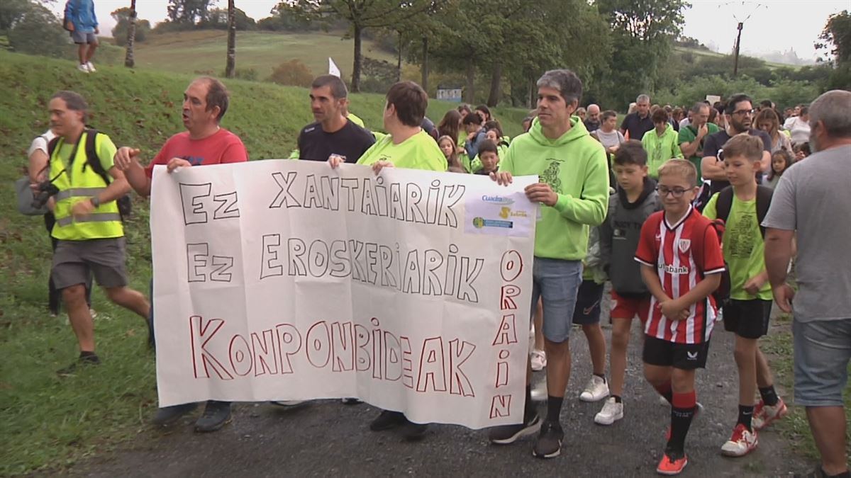 Gaurko manifestazioa. EITB Mediaren bideo batetik ateratako irudia.