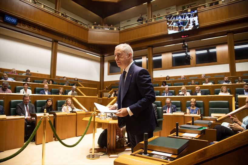 El lehendakari Iñigo Urkullu. Foto: Eusko Legebiltzarra