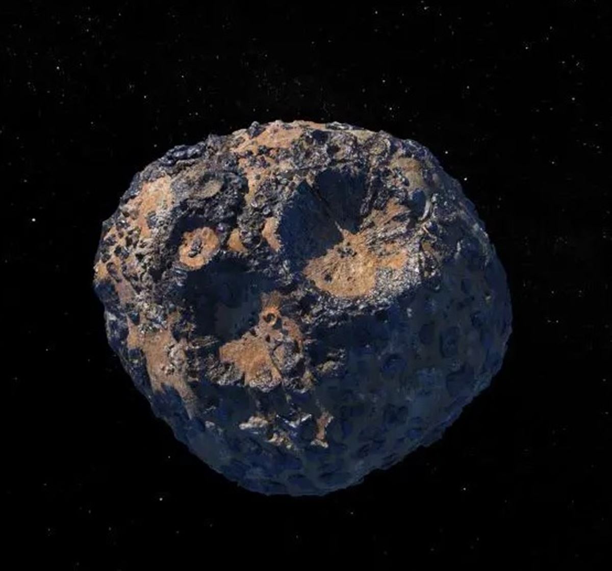 Ilustración del asteroide metálico Psyche, el mayor del sistema solar. Imagen: NASA