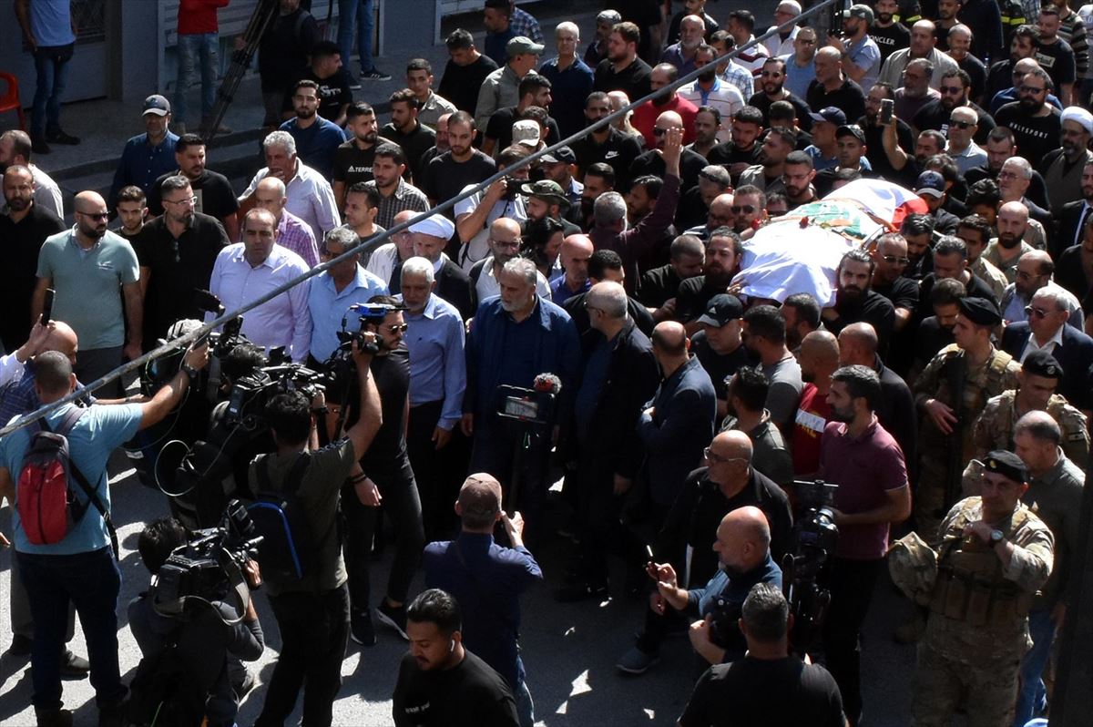 Funeral del periodista de Reuters, en Líbano. Foto: EFE