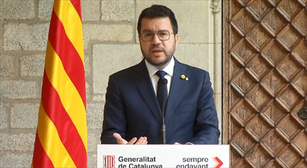 El presidente del Gobierno catalán, Pere Aragonés