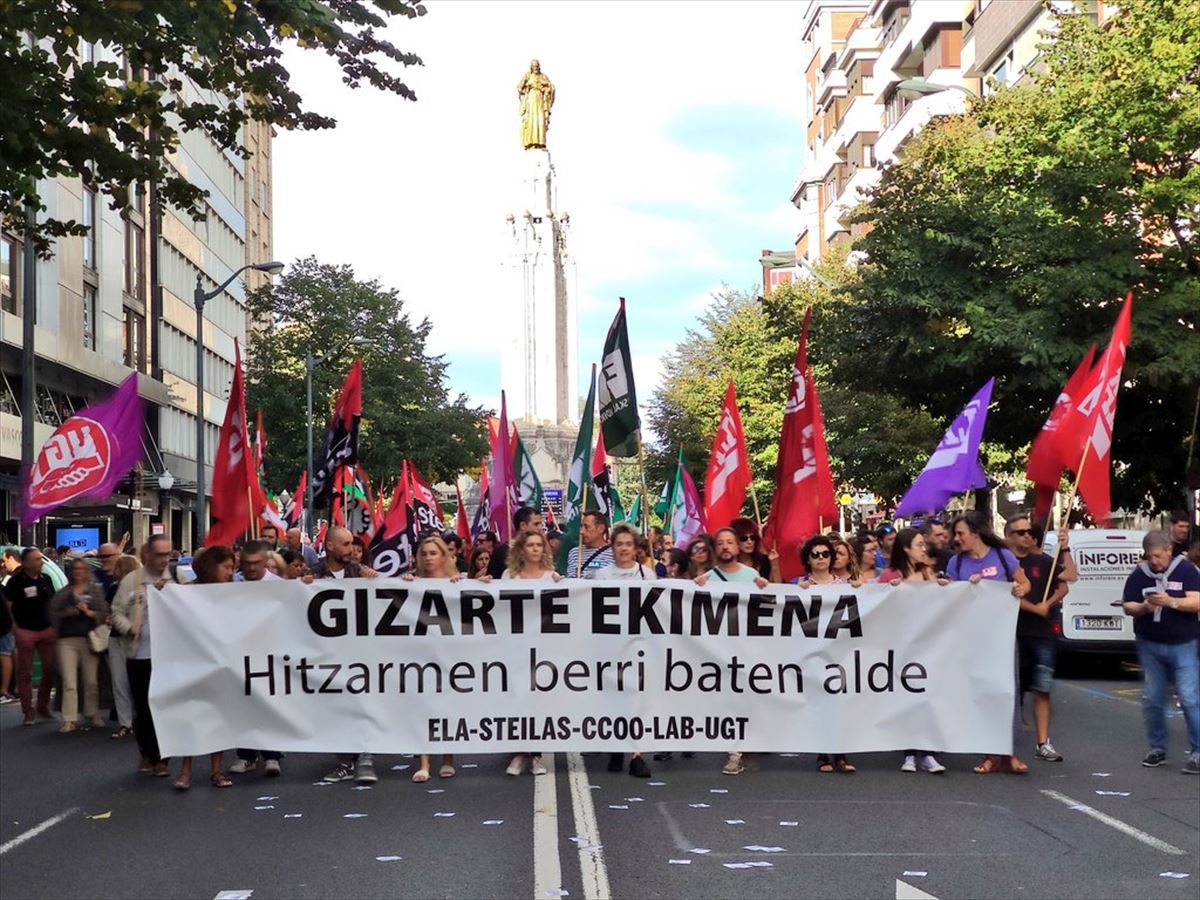 Manifestación en Bilbao. Imagen: ELA