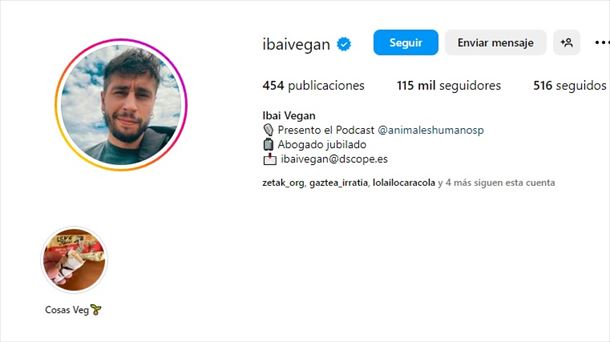 El perfil de Ibai Vegan en Instagram