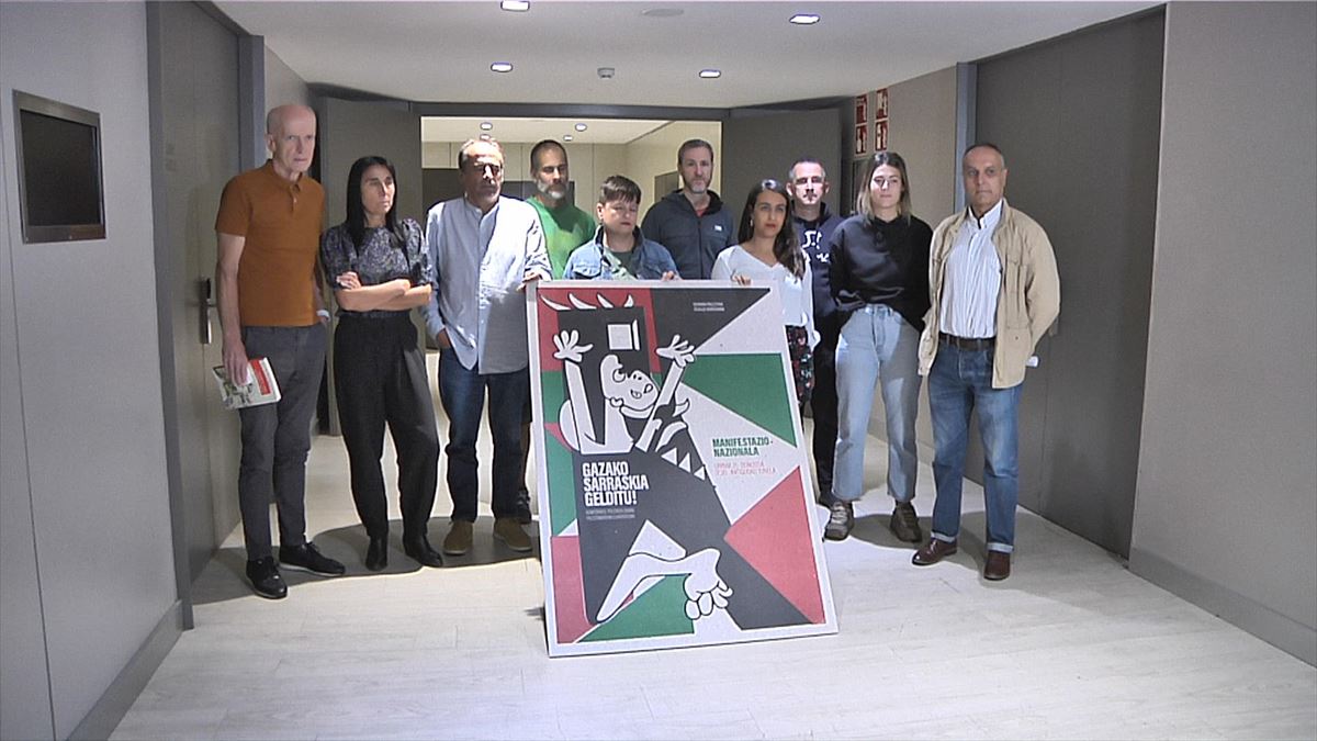 "Gernika-Palestina" ekimenak deitutako mobilizazioaren aurkezpena 