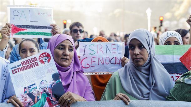 Palestinaren aldeko manifestazioa Donostian. Argazkia: EFE