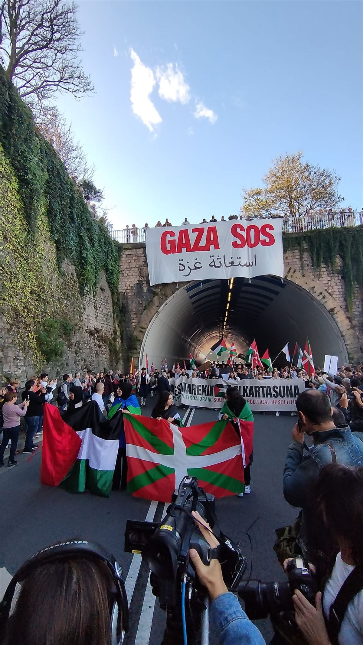 Palestinaren aldeko manifestazioa Donostian. Argazkia: EITB