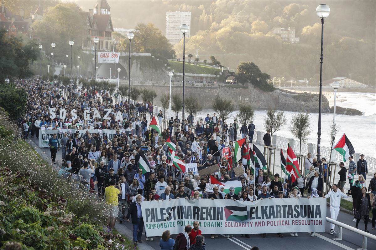 Manifestación en solidaridad con Palestina. Foto: EFE