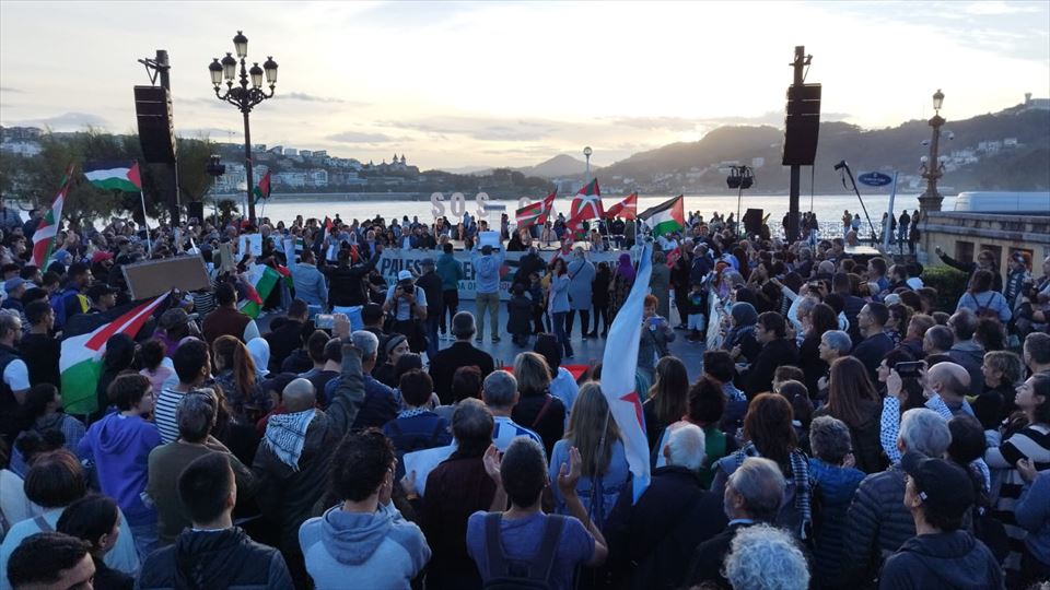 Palestinaren aldeko manifestazioa Donostian. Argazkia: EITB