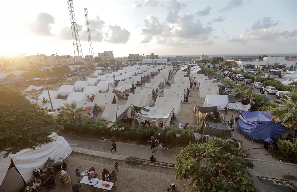 Campamento de refugiados de UNWRA en Khan Yunis, Gaza. EFE.