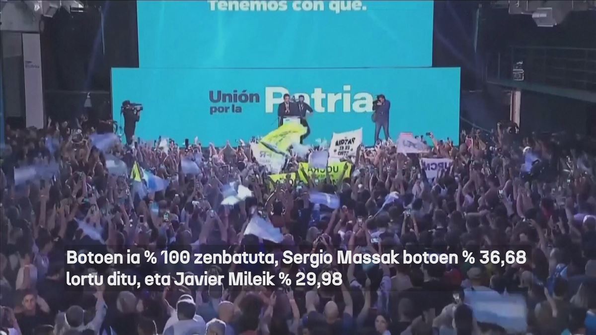 Sergioa Massa eta Javier Milei. Argazkia: EFE.
