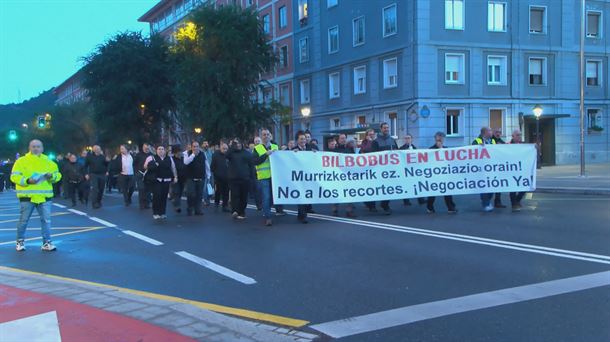 Bilbobuseko langileen protesta bat.