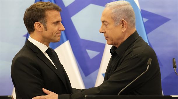 Emmanuel Macron Frantziako presidentea eta Benjamin Netanyahu Israelgo lehen ministroa. EFE