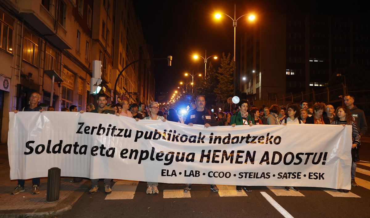 Una movilización de los sindicatos del sector público, a primera hora de hoy