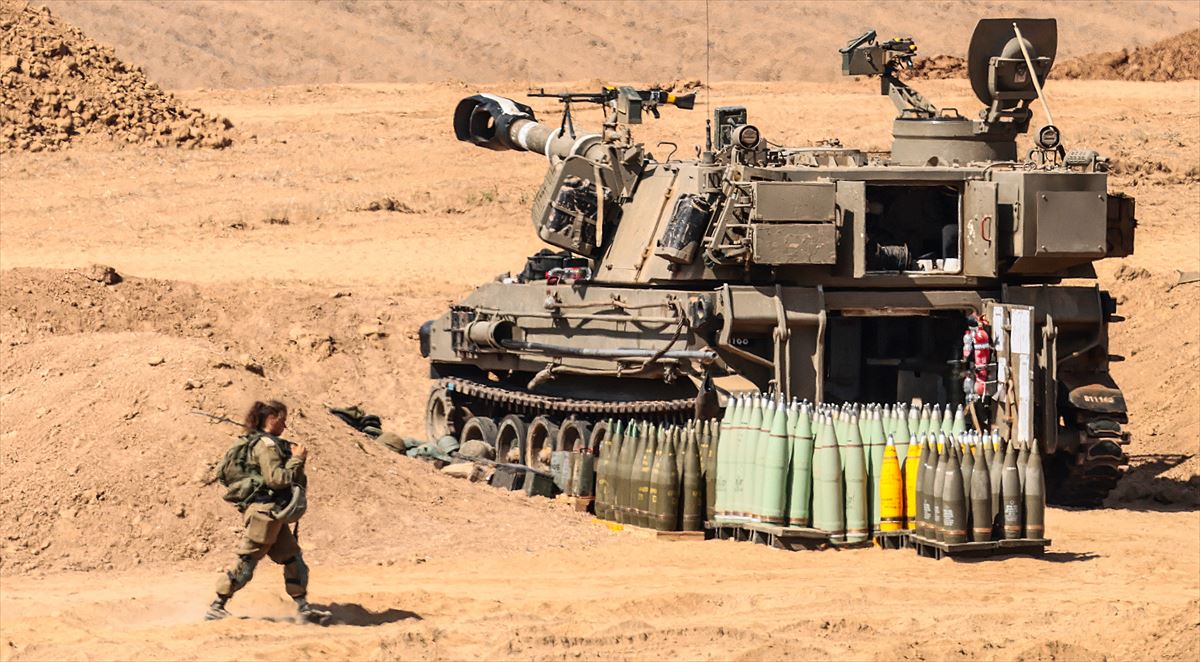 El Ejército Israelí en la frontera entre Israel y la Franja de Gaza