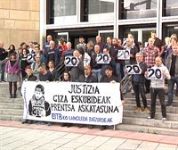 Concentración de EITB Media para denunciar situación del periodista vasco encarcelado Pablo González