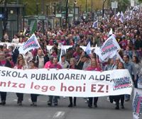 Miles de personas piden en San Sebastián una ley educativa que priorice la Escuela Pública Vasca