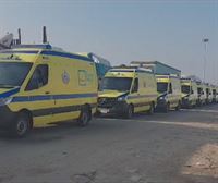 Decenas de ambulancias egipcias cruzan paso de Rafah para trasladar a heridos palestinos