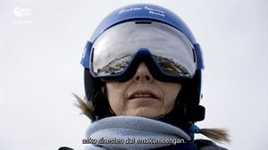 Sobre la trayectoria de la esquiadora Ainhoa Ibarra, en el próximo episodio de ''Geldiezinak''