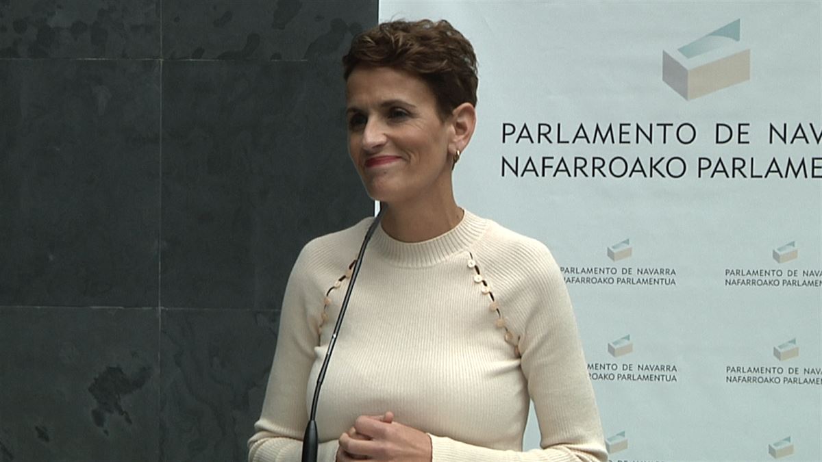 María Chivite. Imagen obtenida de un vídeo de EITB Media.