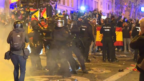 IMAGEN: Disturbios en la Calle Ferraz.         FUENTE: EiTB Media. 