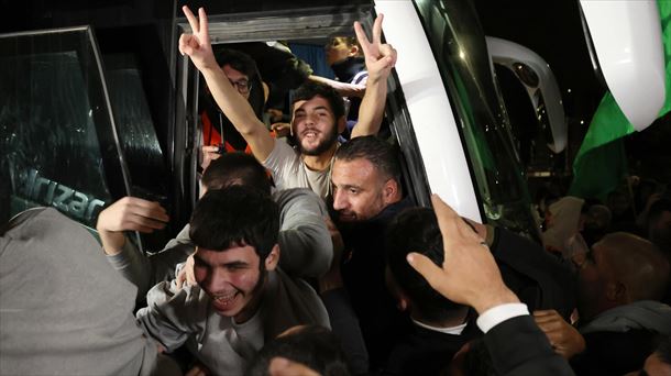 Presos de Hamás liberados. Foto: EFE