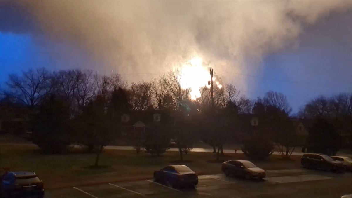 Tornado. Imagen obtenida de un vídeo de Agencias.