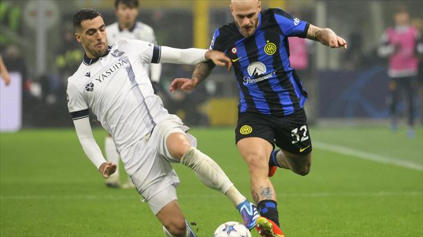 Mikel Merino, en el partido disputado el pasado martes ante el Inter Milán. Foto: EFE. 
