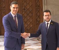Sánchez y Aragonès se reúnen en el Palau de la Generalitat 