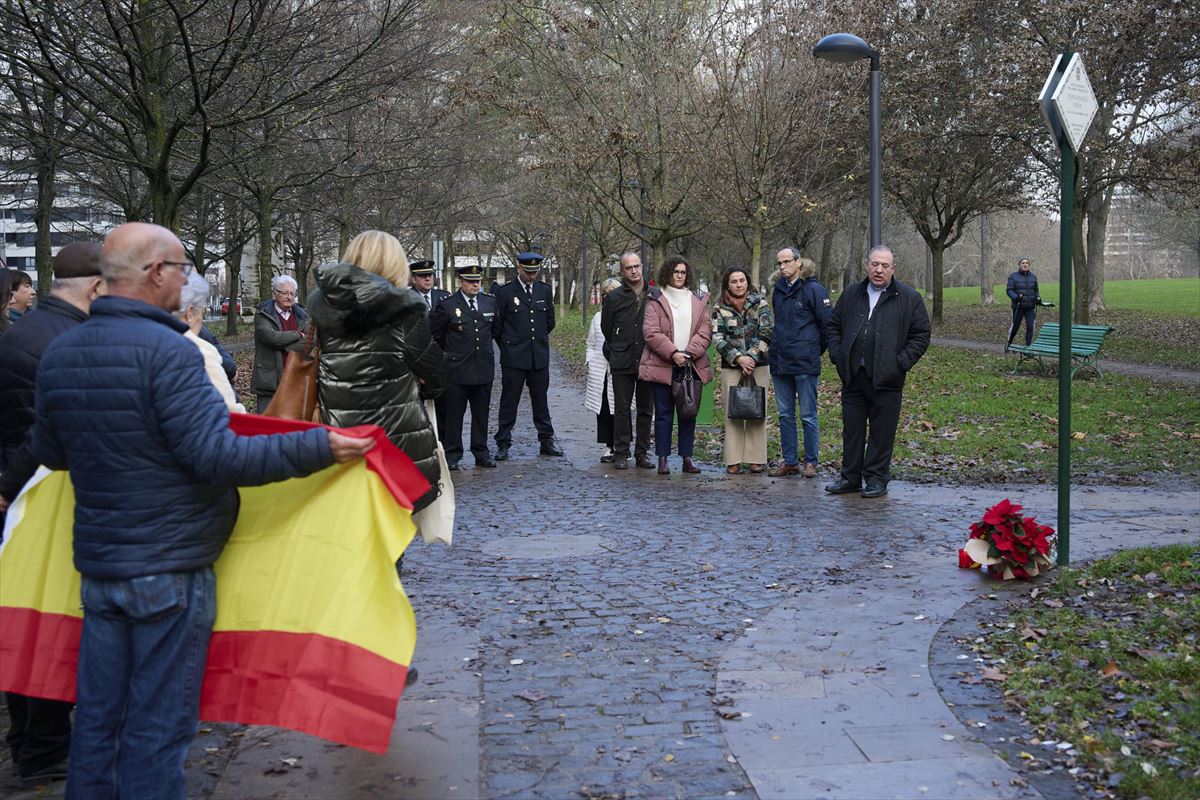 Acto de homenaje hoy en Pamplona. Foto: EFE