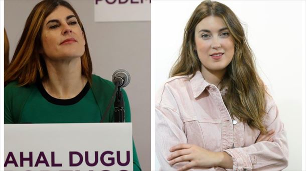 Miren Gorrotxategi eta Alba García, hurrenez hurren, Podemos eta Sumar taldeen lehendakarigaiak. 