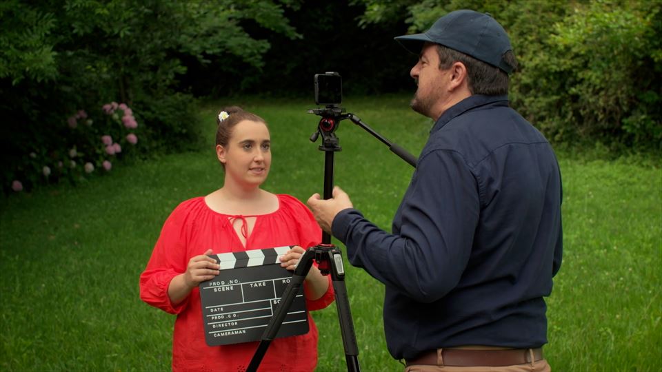 Oier eta Maitane grabaketa egiten.