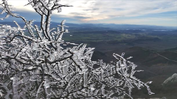 Hielo en el monte Aratz (Gipuzkoa-Álava). Foto: Armando López de Ipiña