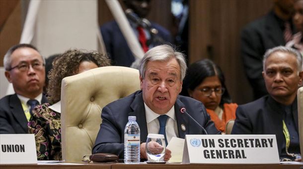 Guterres, en una asamblea de la ONU. 