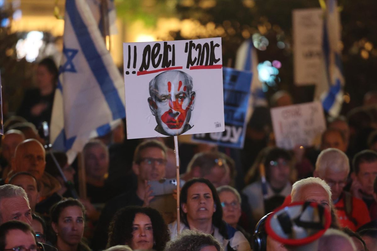 Protesta contra Netanyahu en Tel Aviv. EFE. 