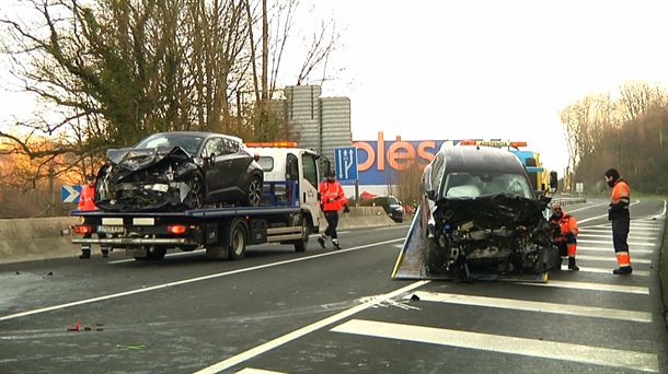 Accidente en Gaintxurizketa. Imagen obtenida de un vídeo de EITB Media.