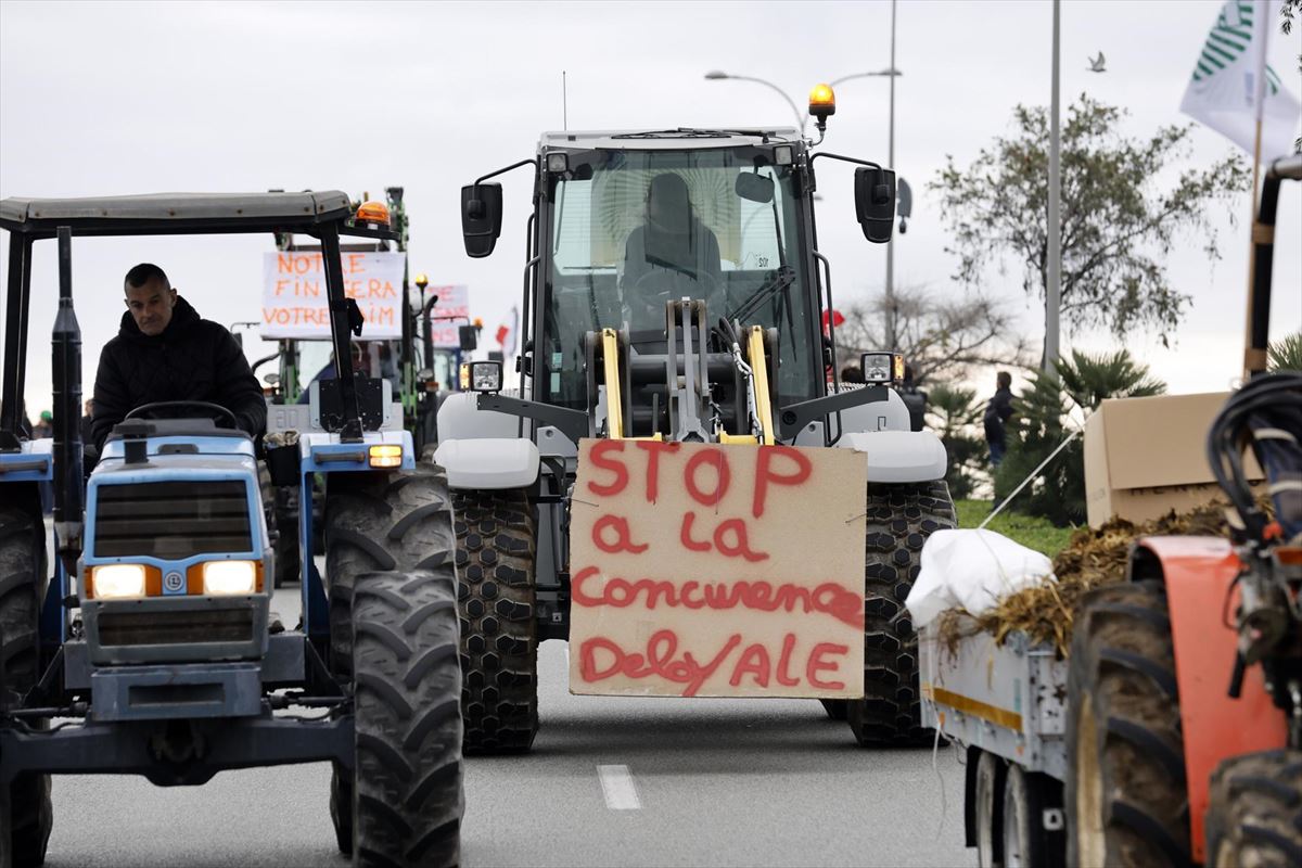 Agricultores franceses denuncian la competencia desleal. EFE. 