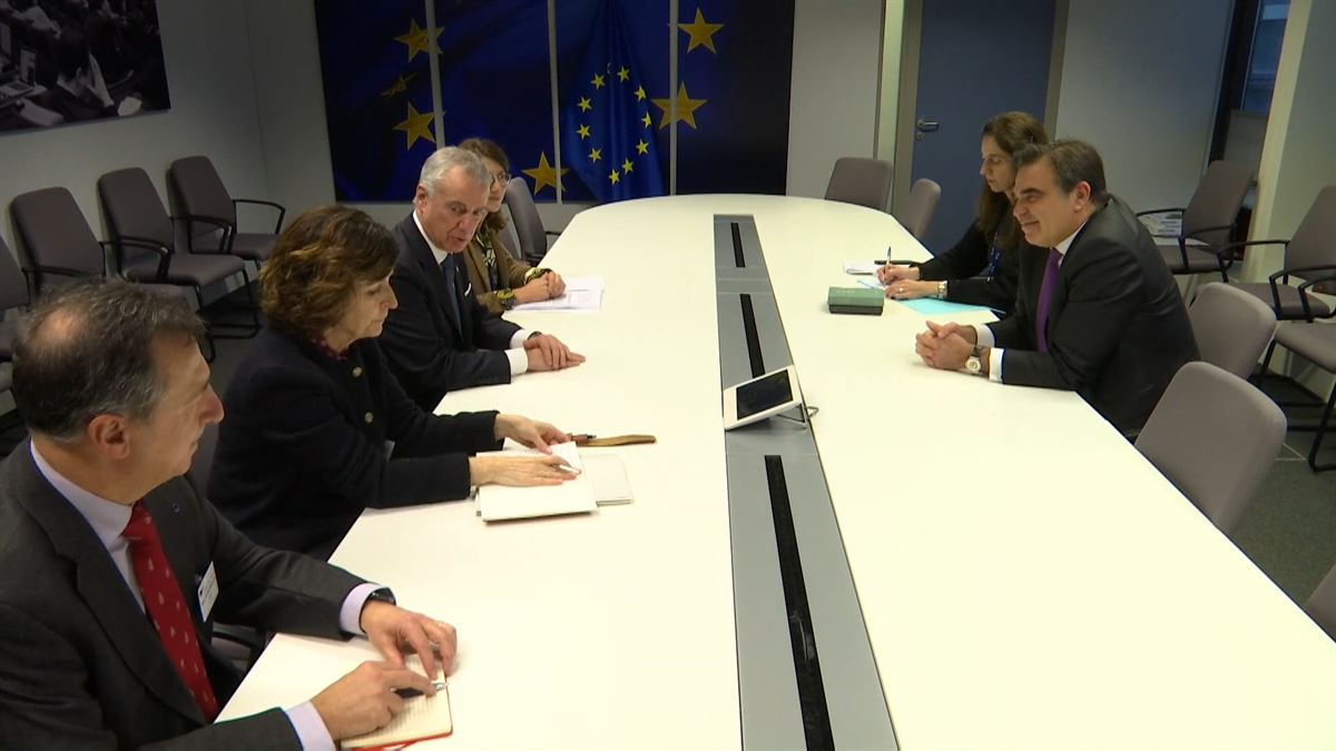 Imagen de la reunión de esta tarde en Bruselas. 