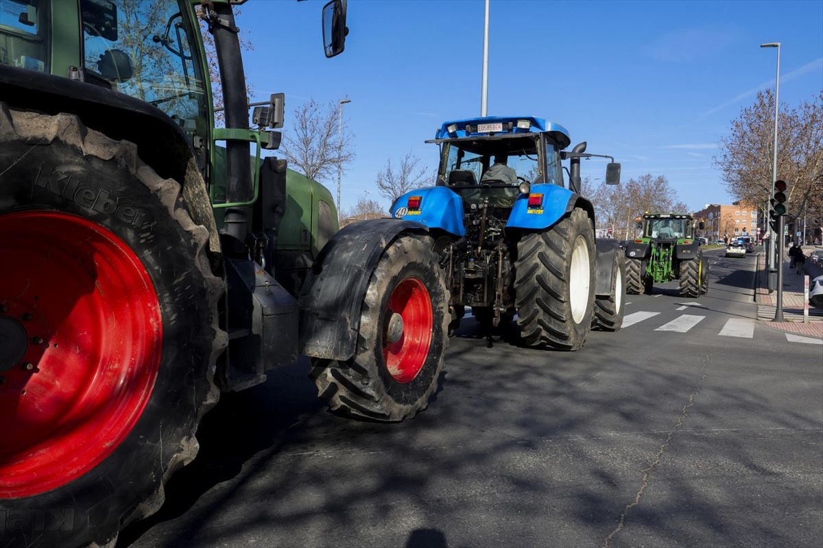 Una tractorada de protesta. Foto: EFE