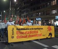 Manifestación en San Sebastián para denunciar las dificultades de acceso a la vivienda