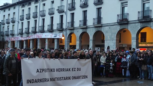 Concentración en Azpeitia. Imagen: EITB Media