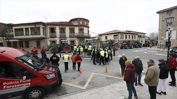 Protesta de los agricultores en Olite (Navarra) el pasado marzo. Foto: EFE