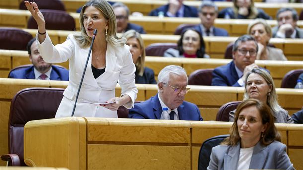 Alicia Sánchez, portavoz del PP, durante el pleno del Senado.