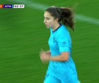 El gol de Clara Pinedo en la eliminatoria copera ante el Barcelona (1-1)